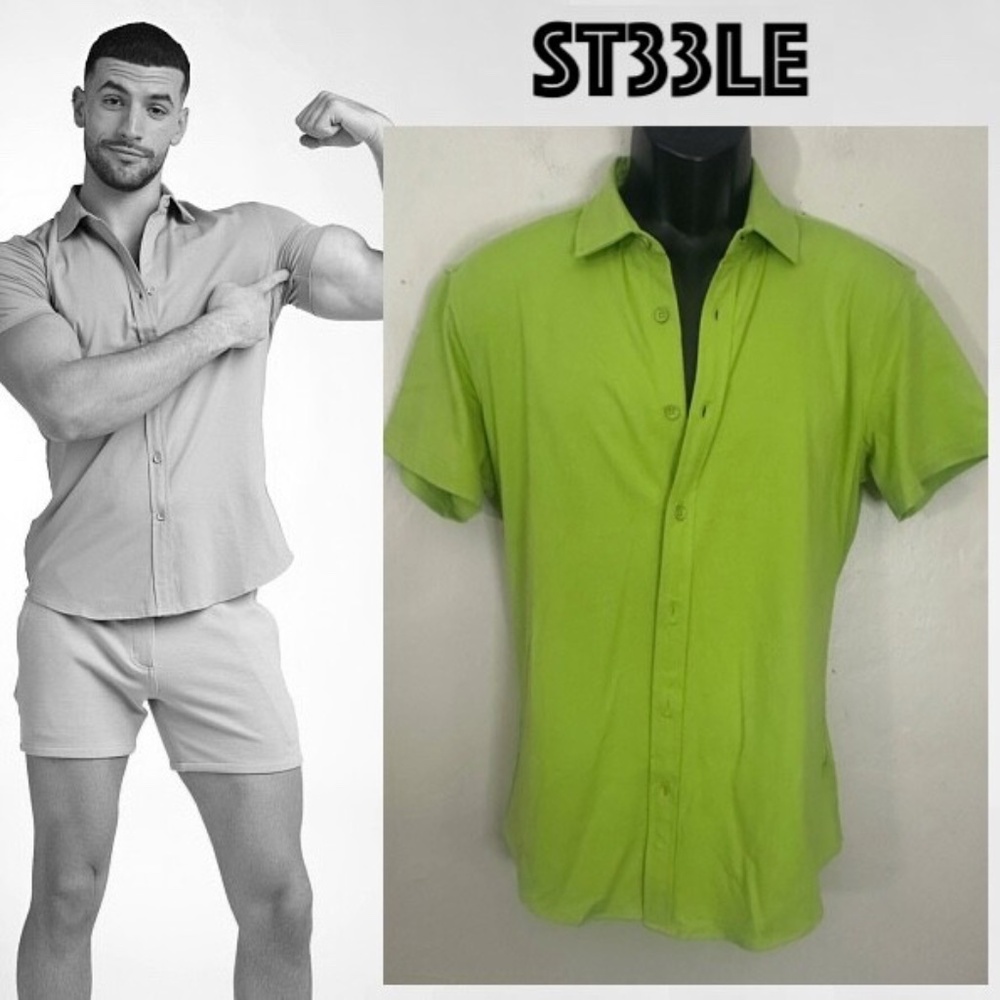 Steele Stretch Short Sleeve Shirt Small Gently worn 95% cotton/5% elastane